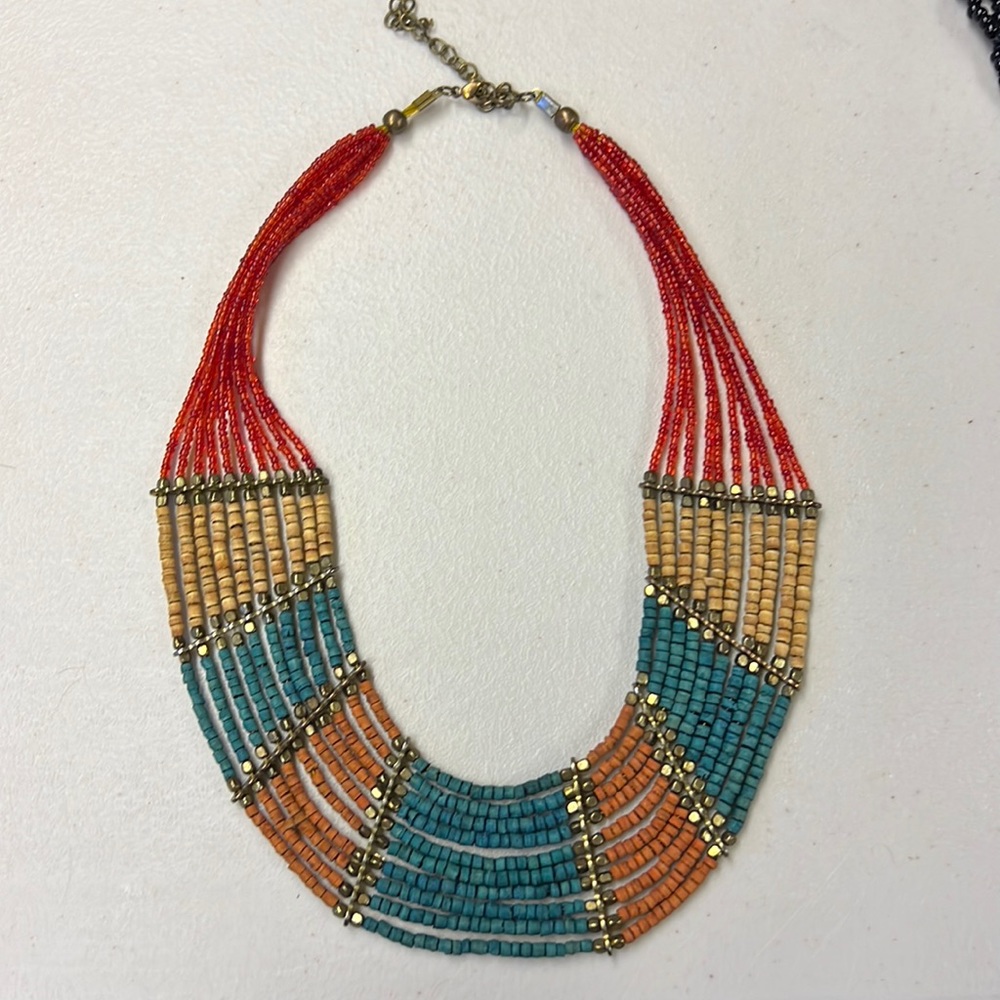 Colorful beach vibe bead like necklace